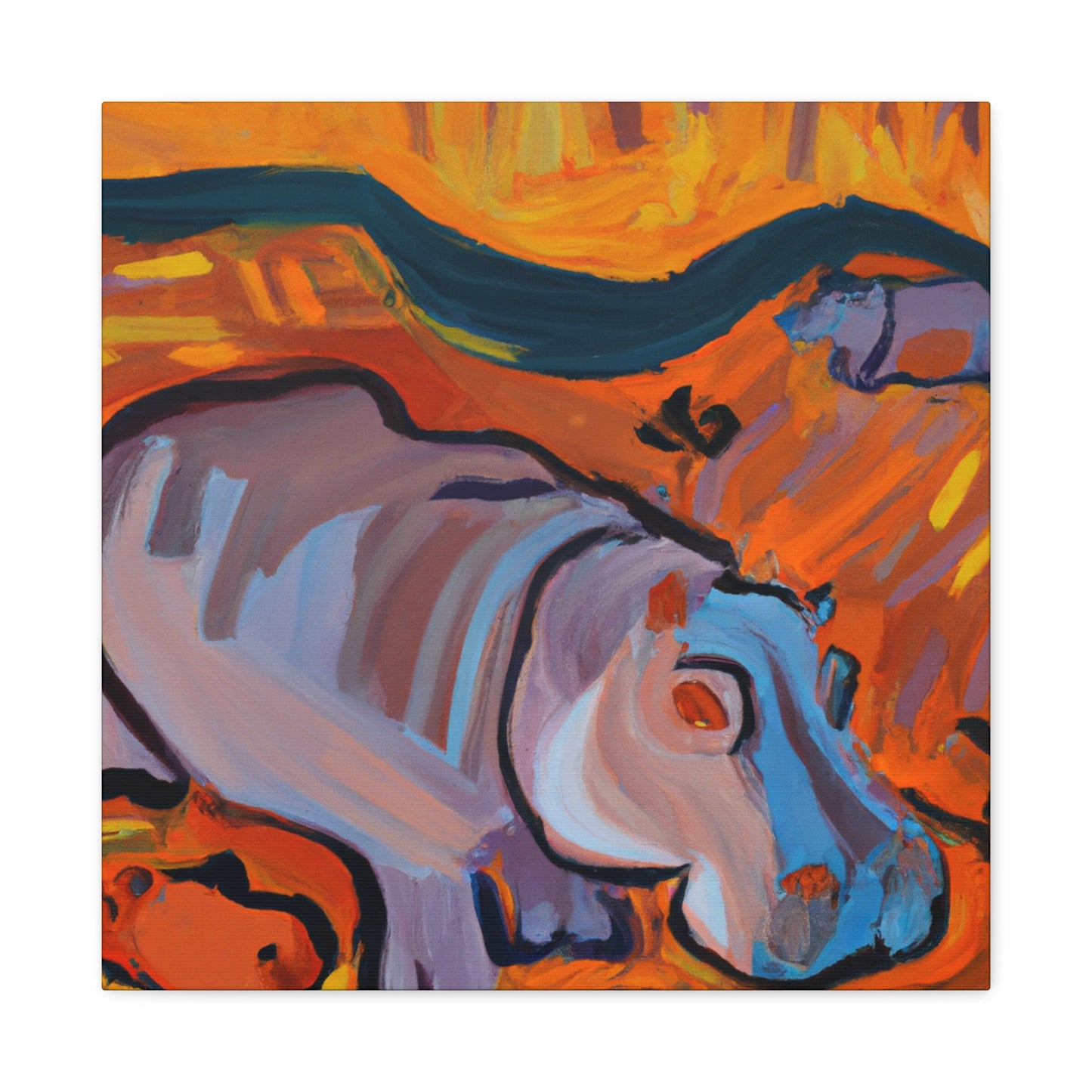 "Hippo in the Wild" - Canvas