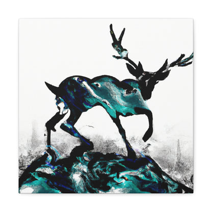 Deer in Moonlight Glade - Canvas