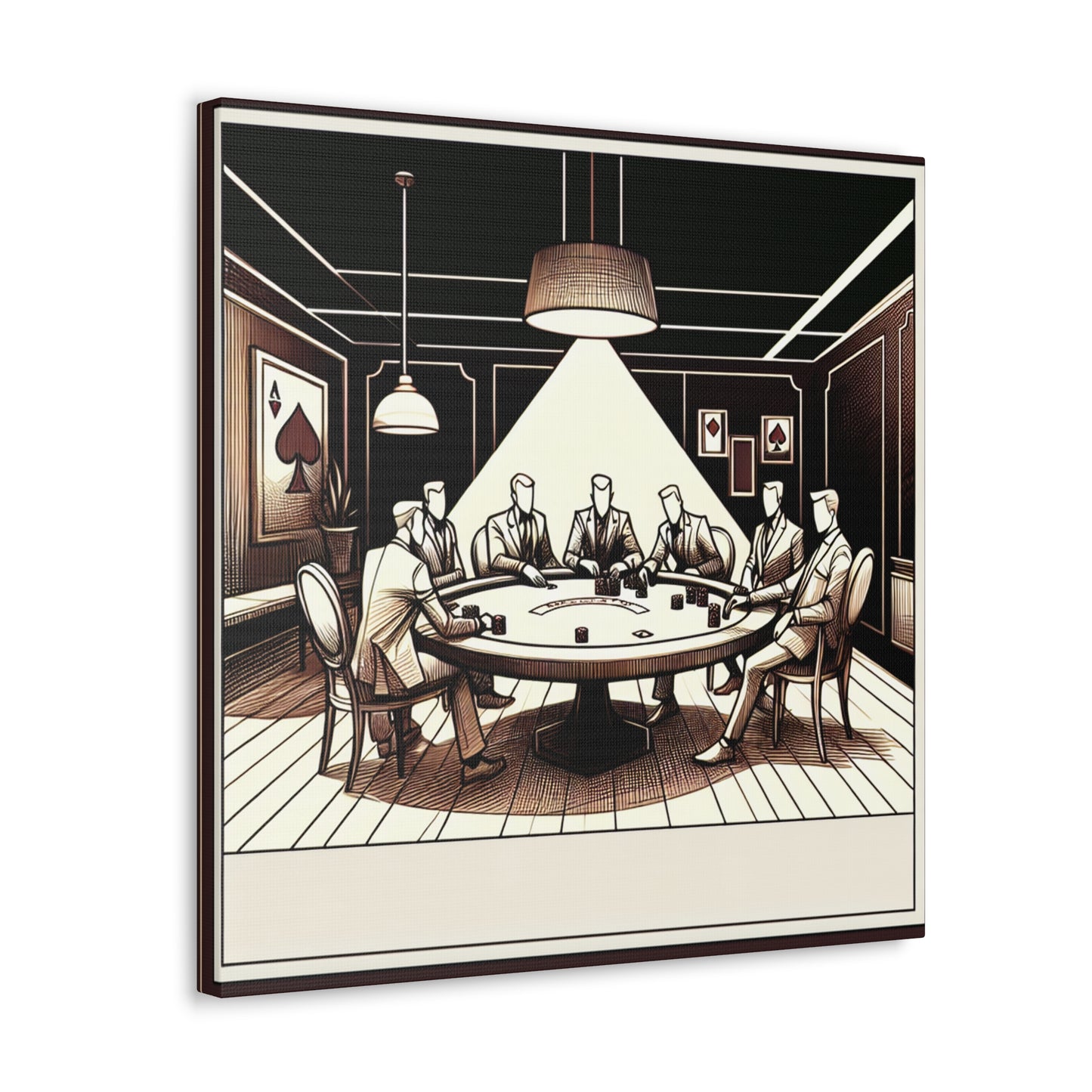 Sleek Serenity: Poker Table - Canvas