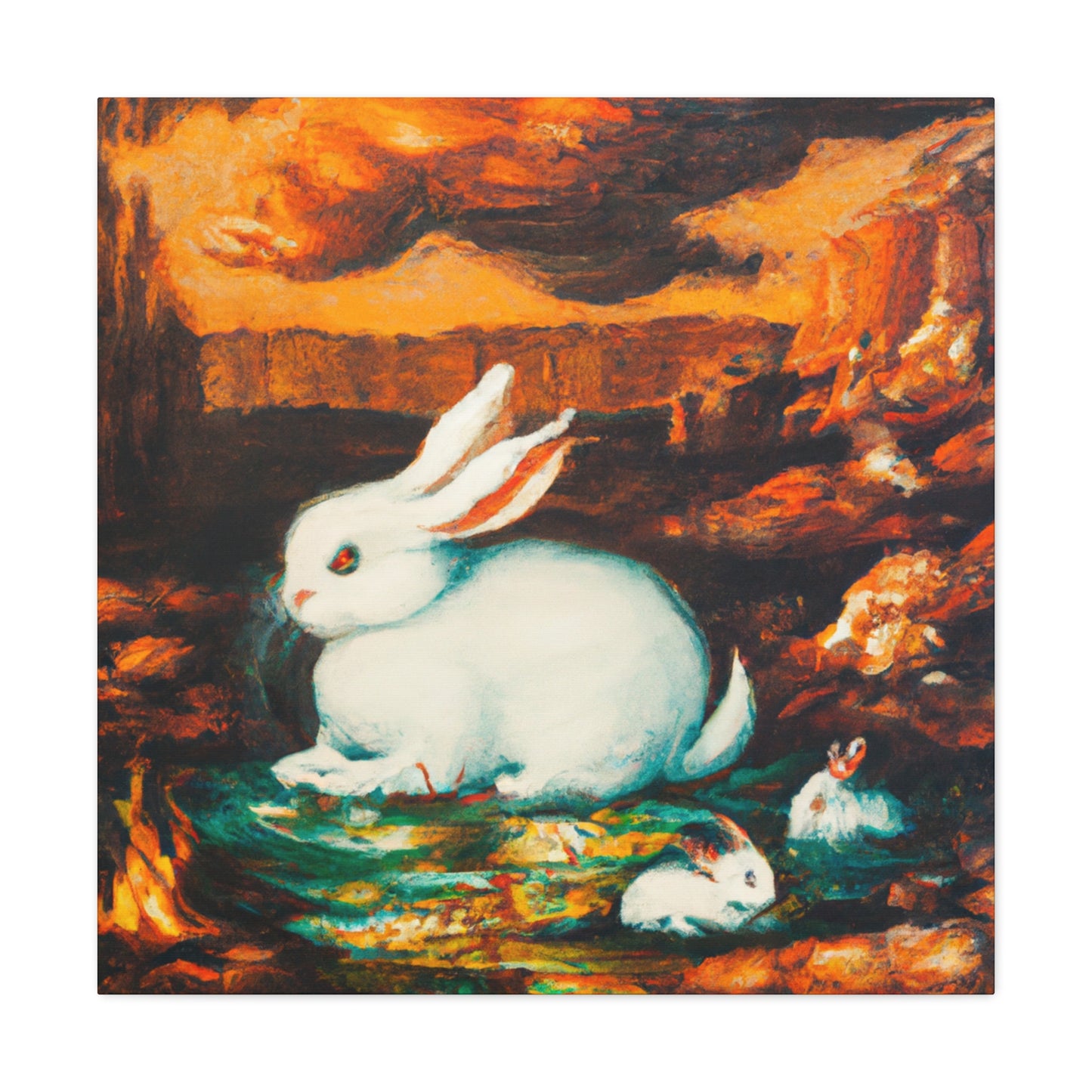 Rabbit in Neoclassicism - Canvas