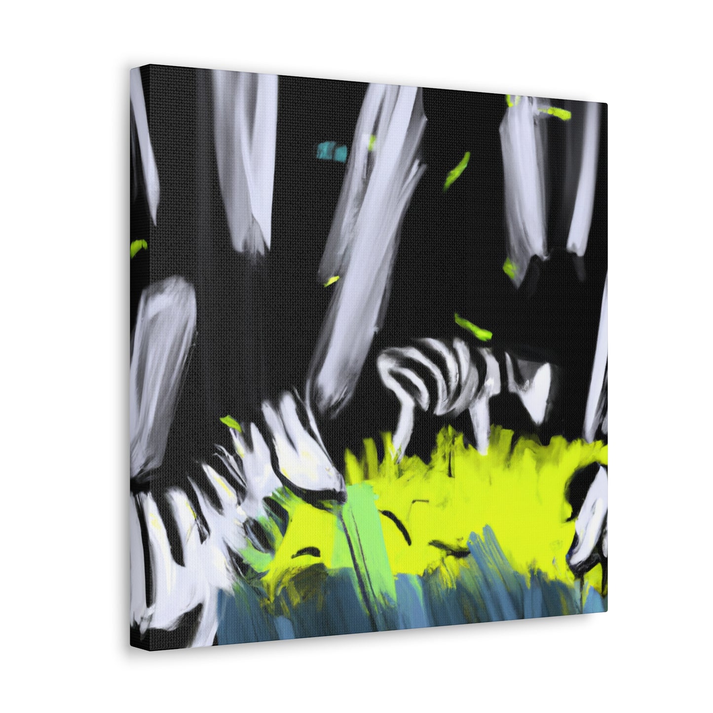 "Zebra on Abstract Canvas" - Canvas