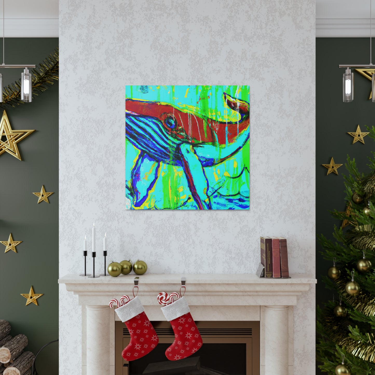 Whale in Moonlight Lullaby - Canvas