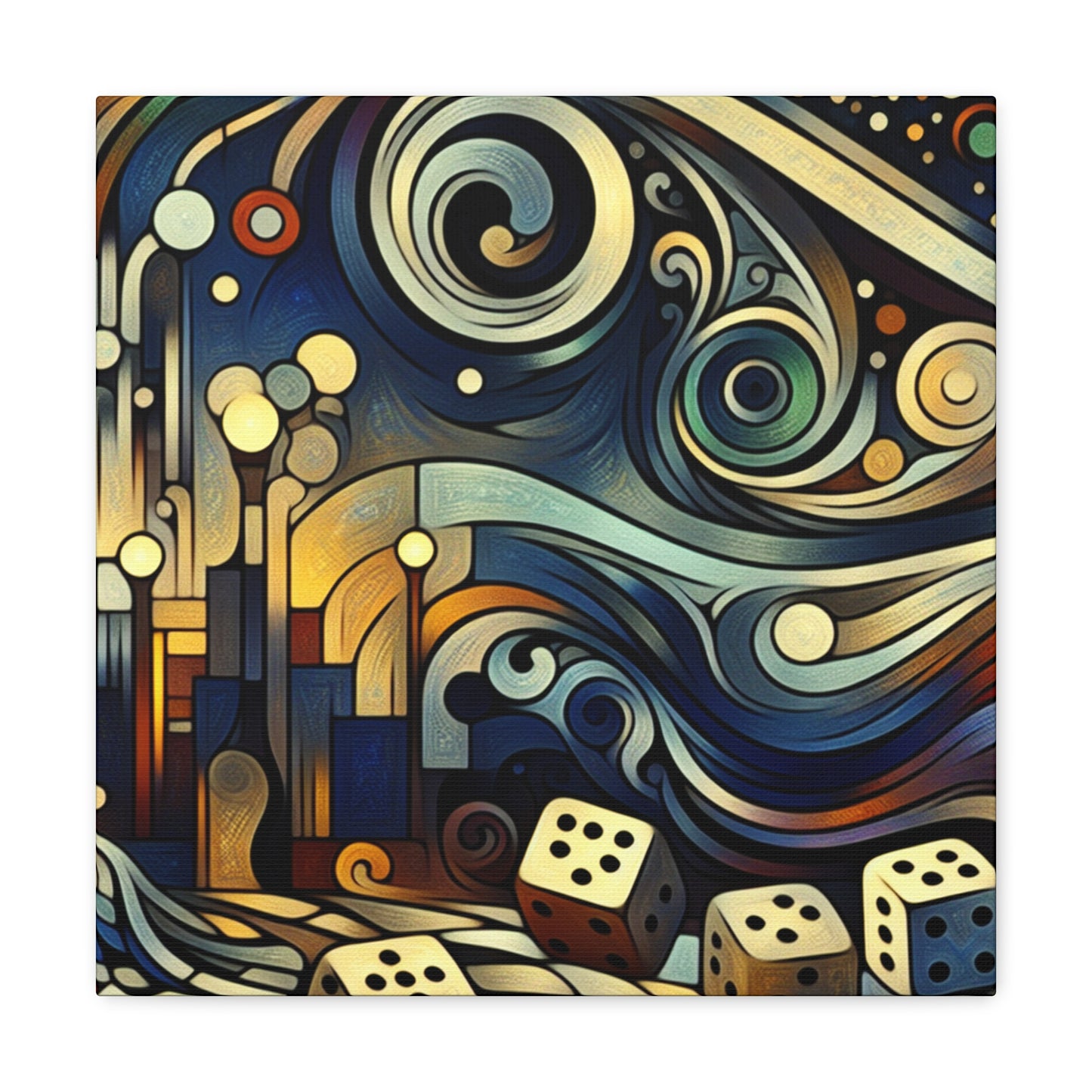 "Enigmatic Dice Serenade" - Canvas