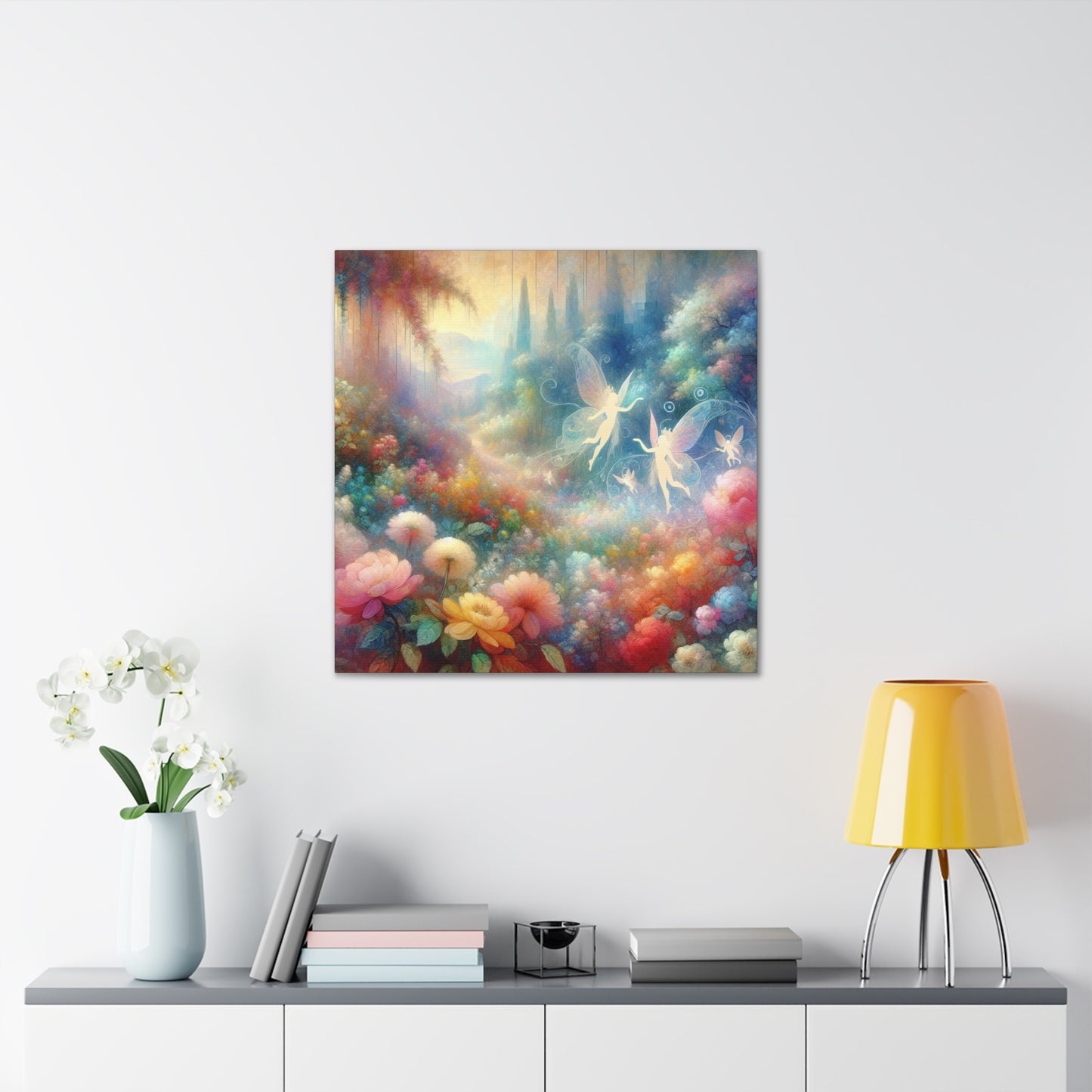 Whimsical Blooms Amidst Secrets - Canvas