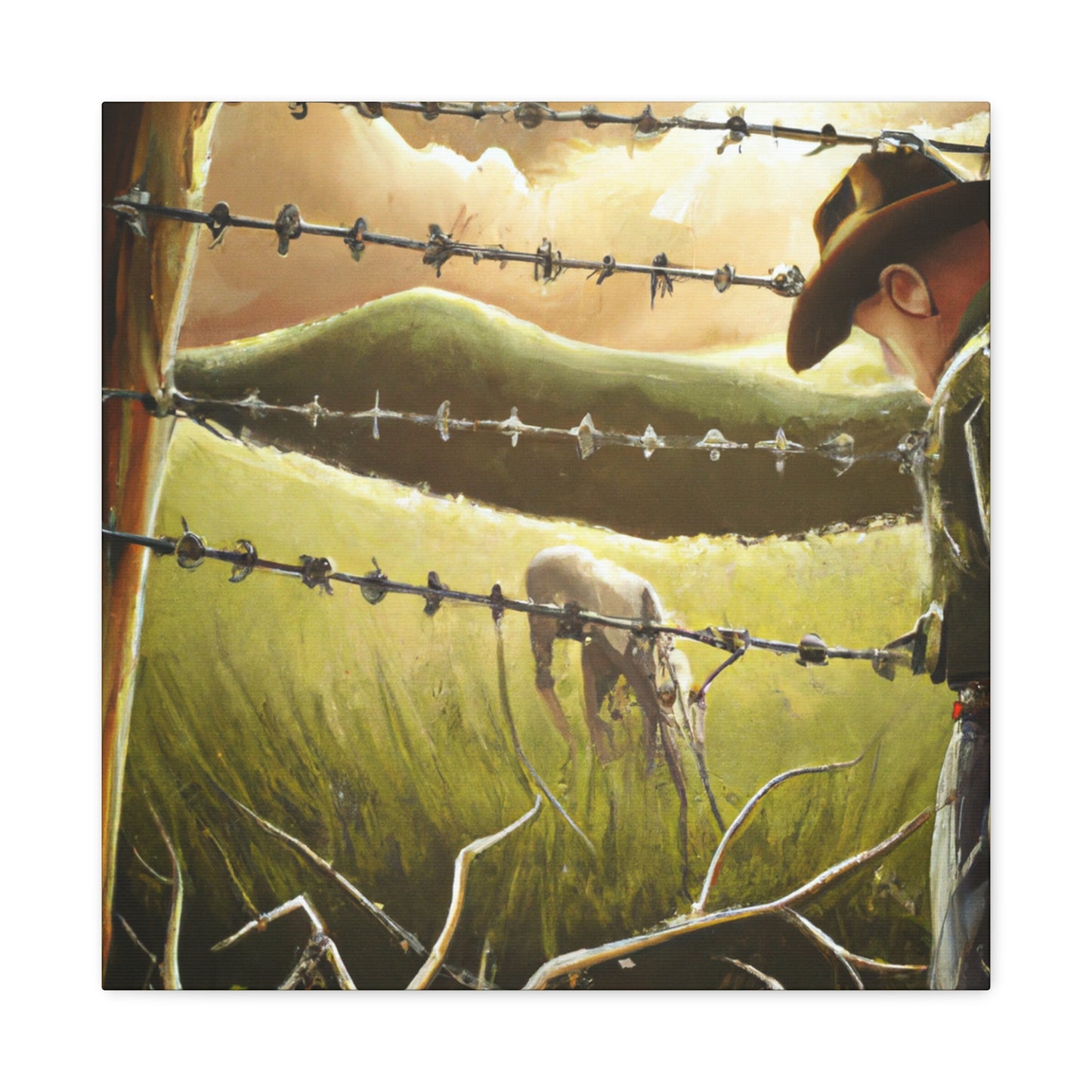 "Barbed Wire Beauty" - Canvas