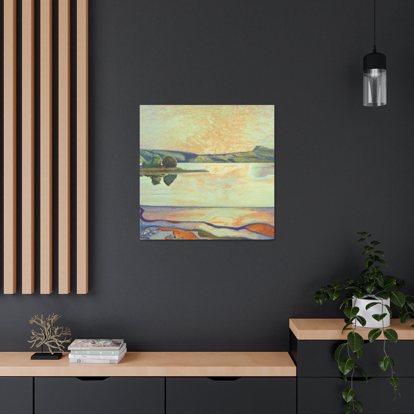 "Lake Reflection Sunset" - Canvas