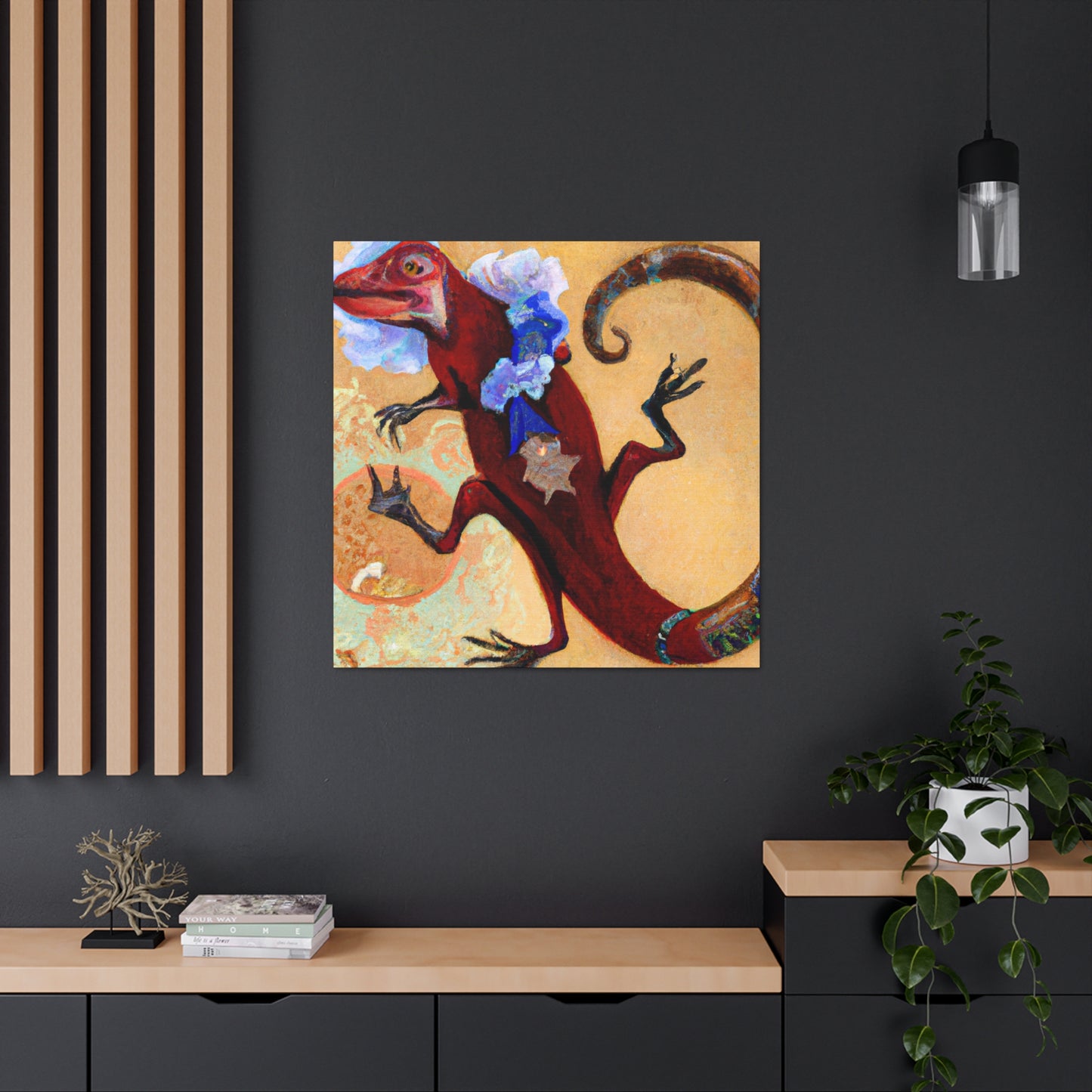 Frilled Lizard Reflection - Canvas