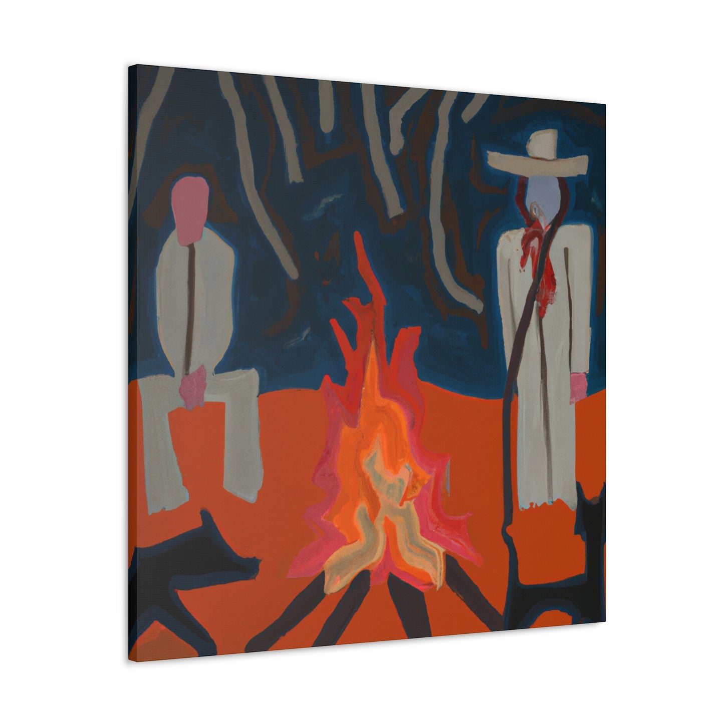 Campfire at Nightfall - Canvas