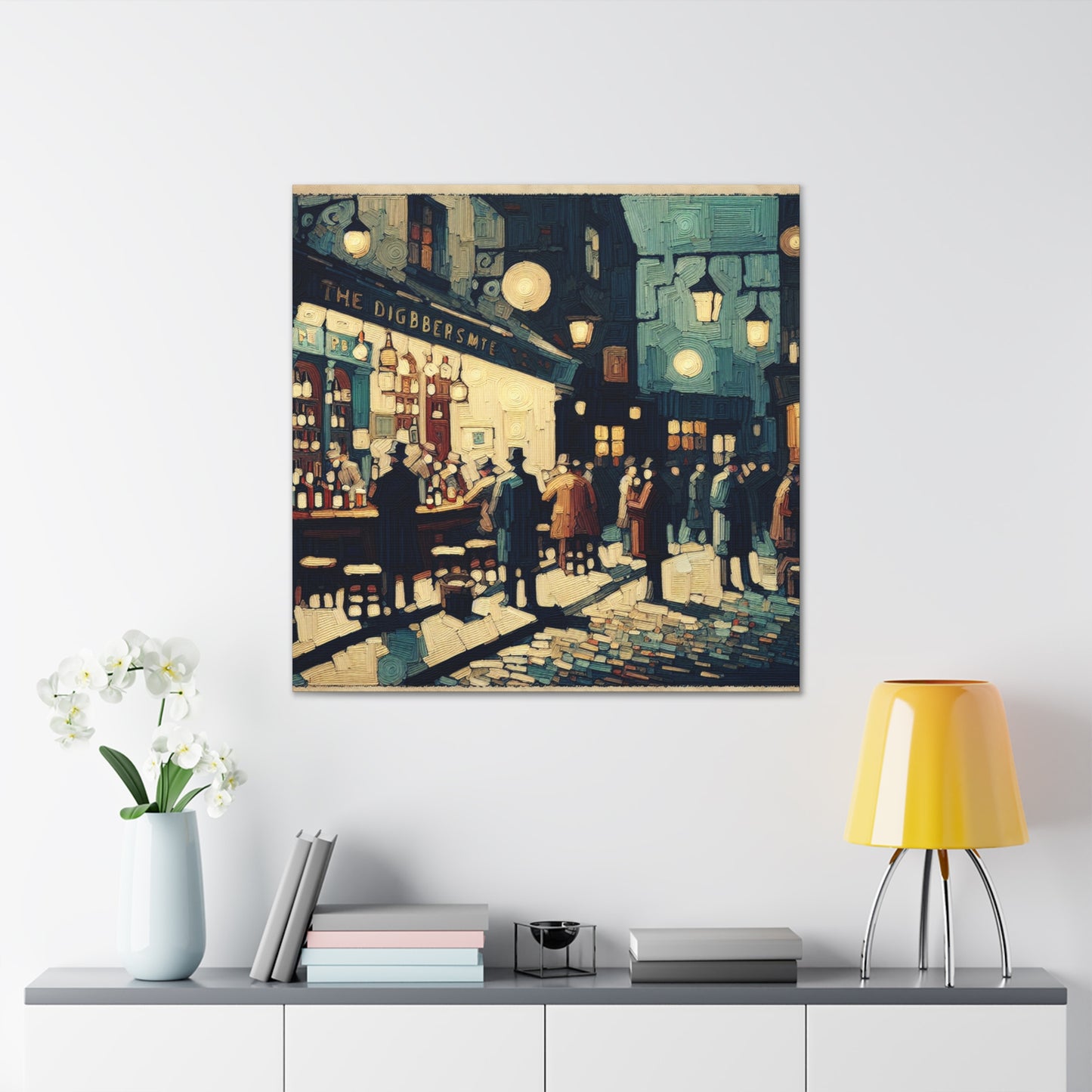 "Hazy Tavern Revelry" - Canvas