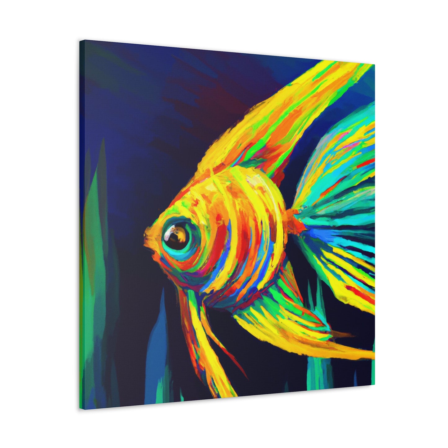 "Angelfish Dreaming Blue" - Canvas