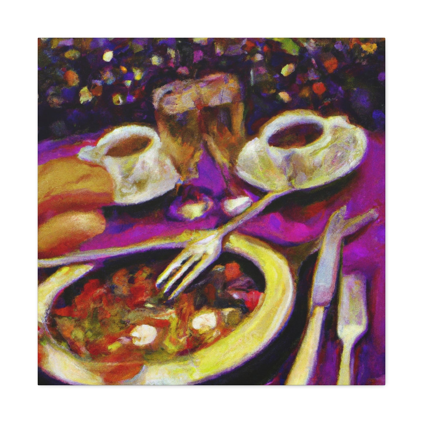 Dining in Moonlight. - Canvas