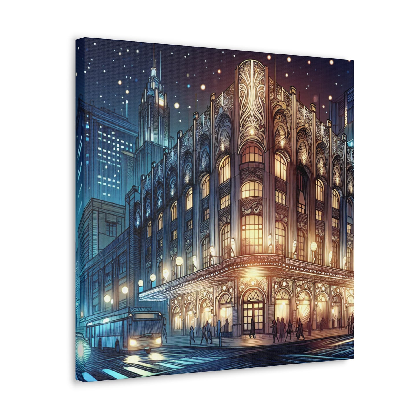 Moonlit Metropolis Magic - Canvas