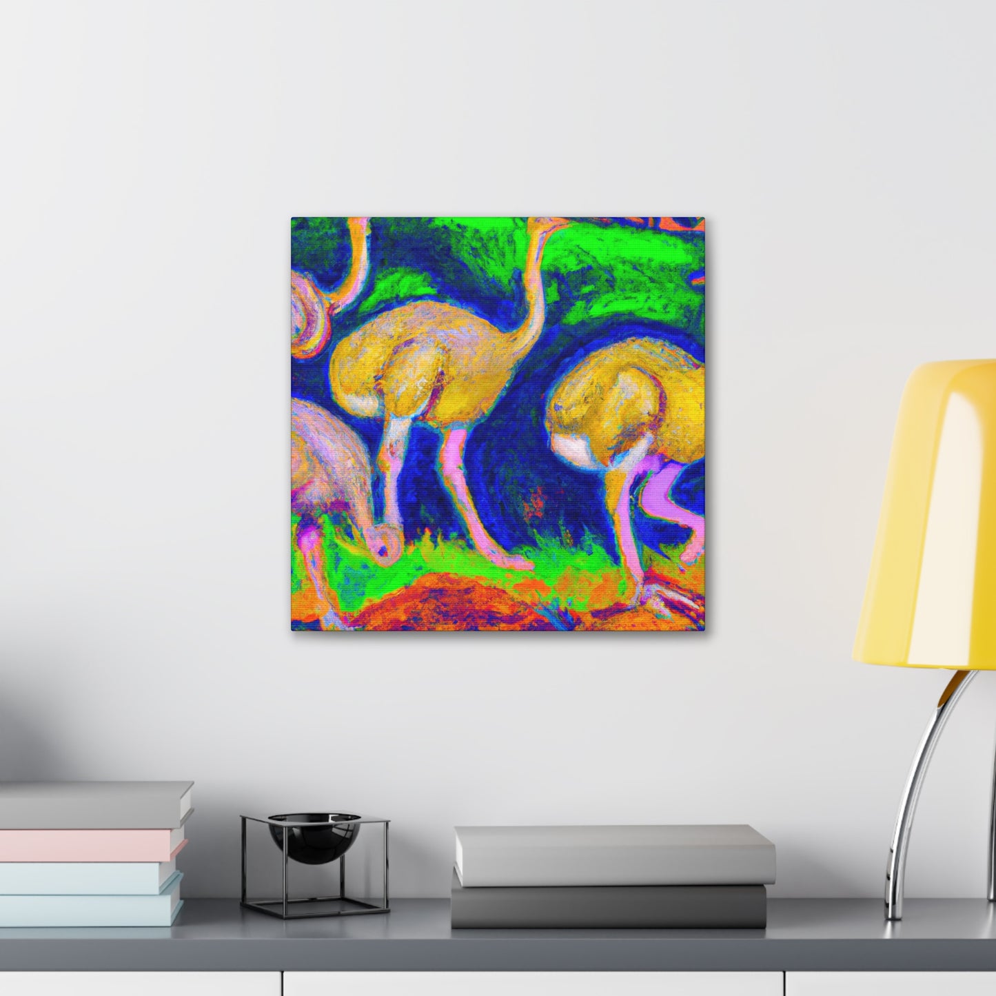 Ostrich Dreamscape Painting - Canvas