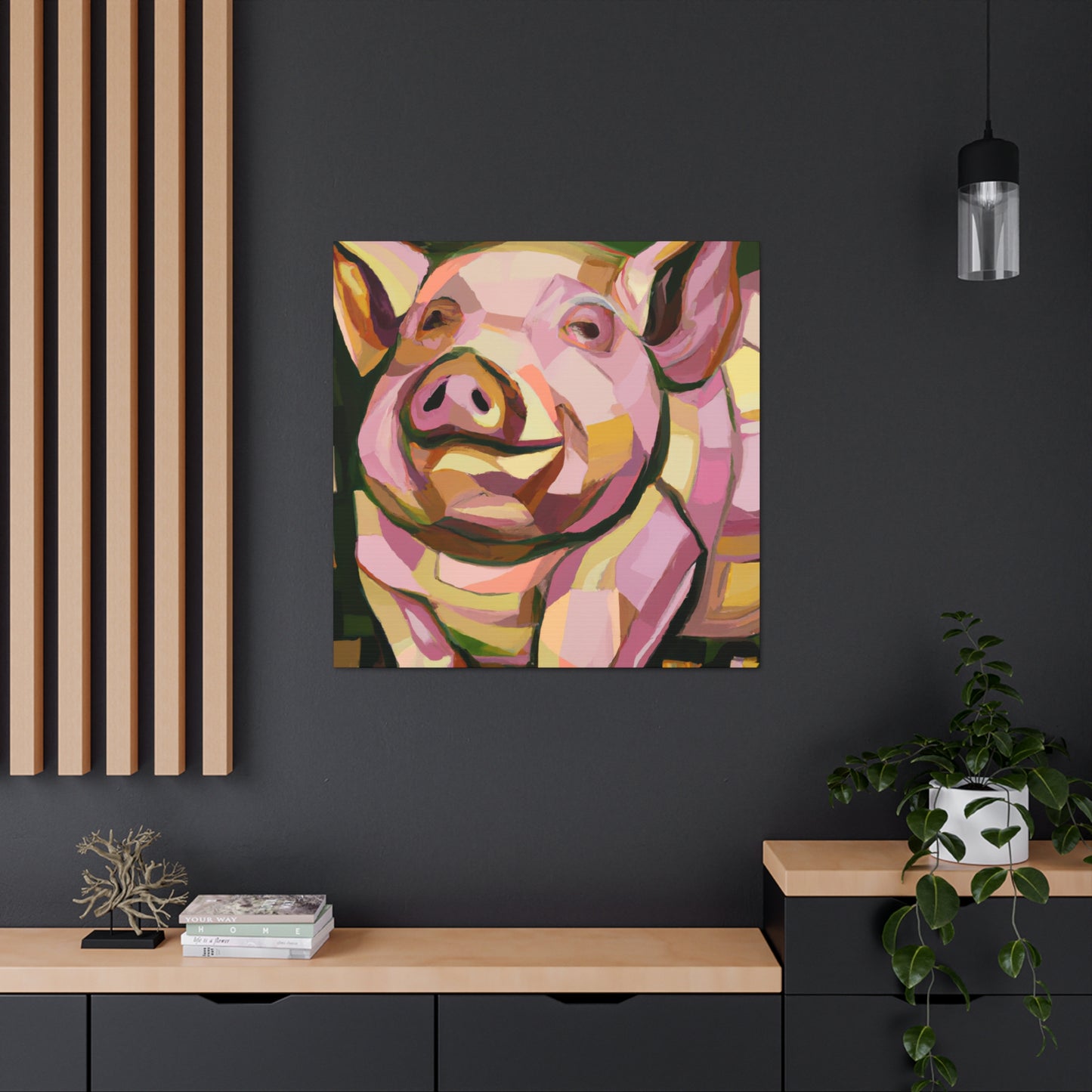 "Pot Belly Pig Deco" - Canvas