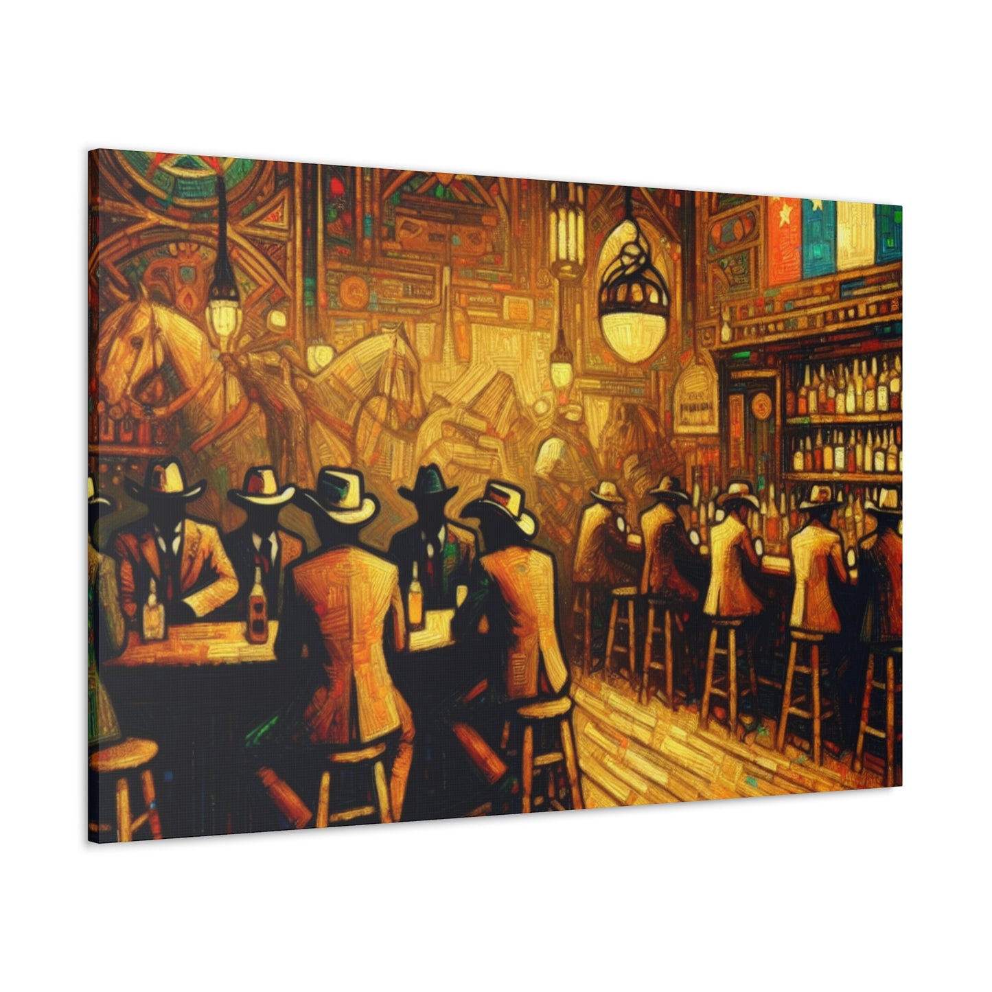 Western Saloon Scene - Canvas