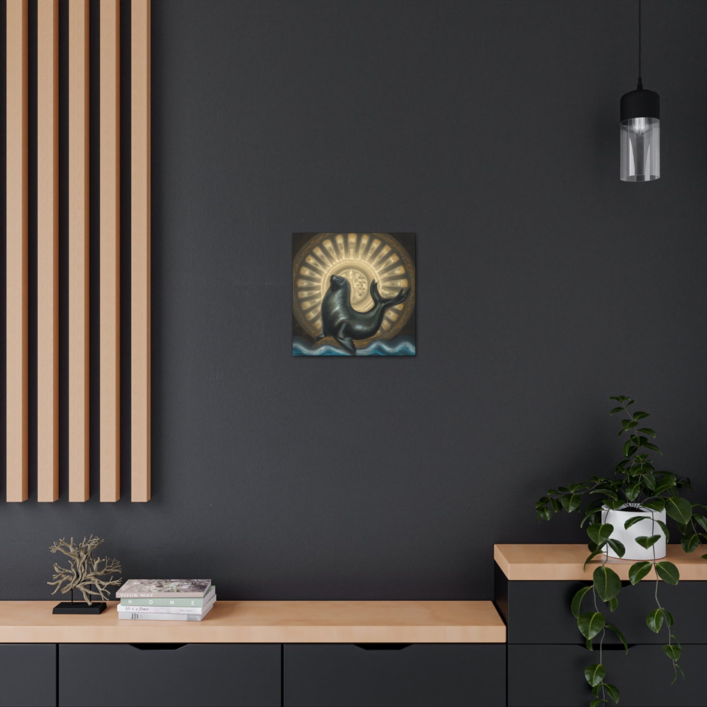 "Seal at Sunrise - Deco" - Canvas