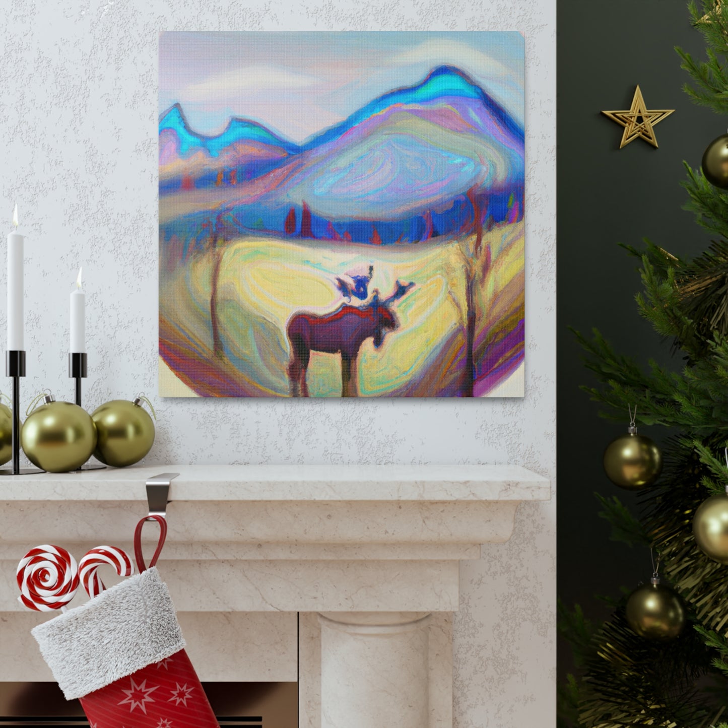 "Elk in Awe Dreaming" - Canvas