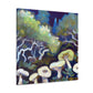 Mushroom Impressionism Scene - Canvas