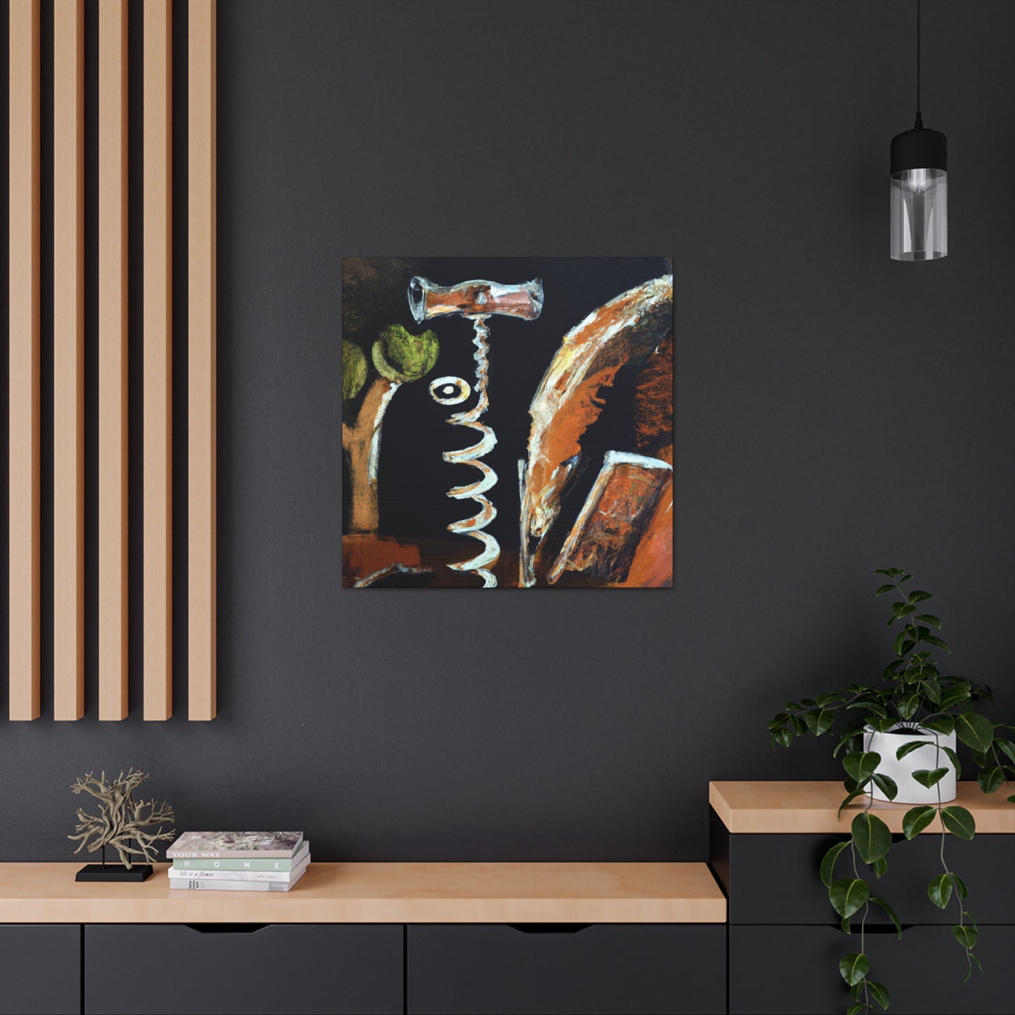 "Corkscrew Abstract Mystery". - Canvas