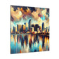 Miami: Vibrant Cityscape Eruption - Canvas