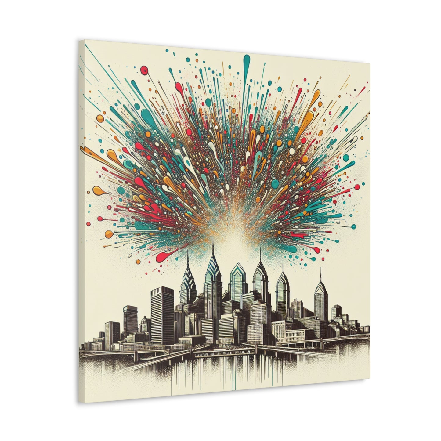 "Gilded City Echoes" - Canvas