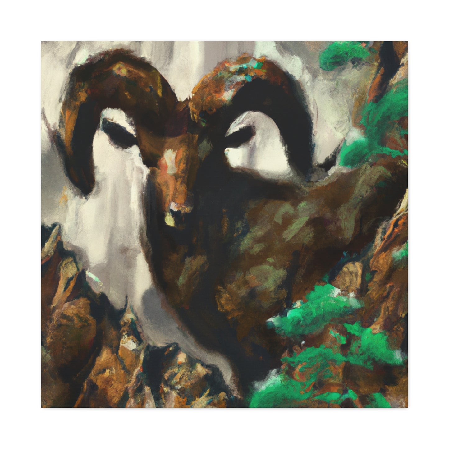 Majestic Rocky Bighorns - Canvas