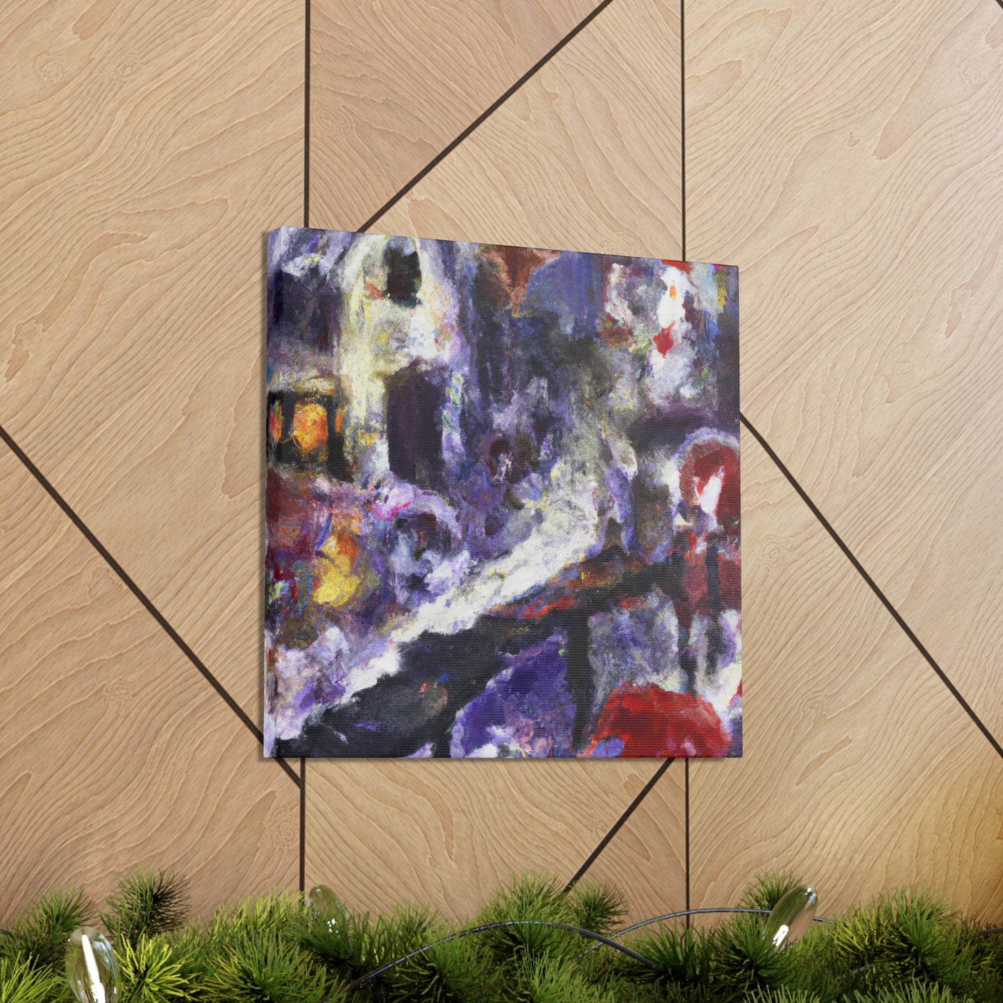 Santa's Workshop Abstraction - Canvas