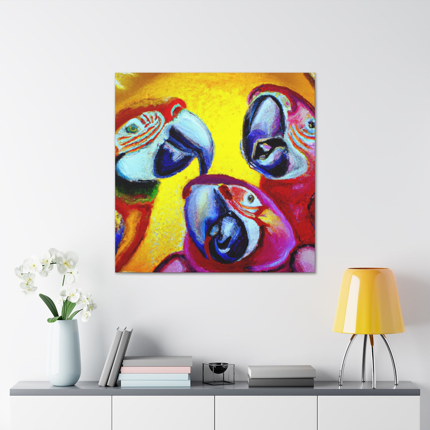 "Macaws in Wonderland" - Canvas