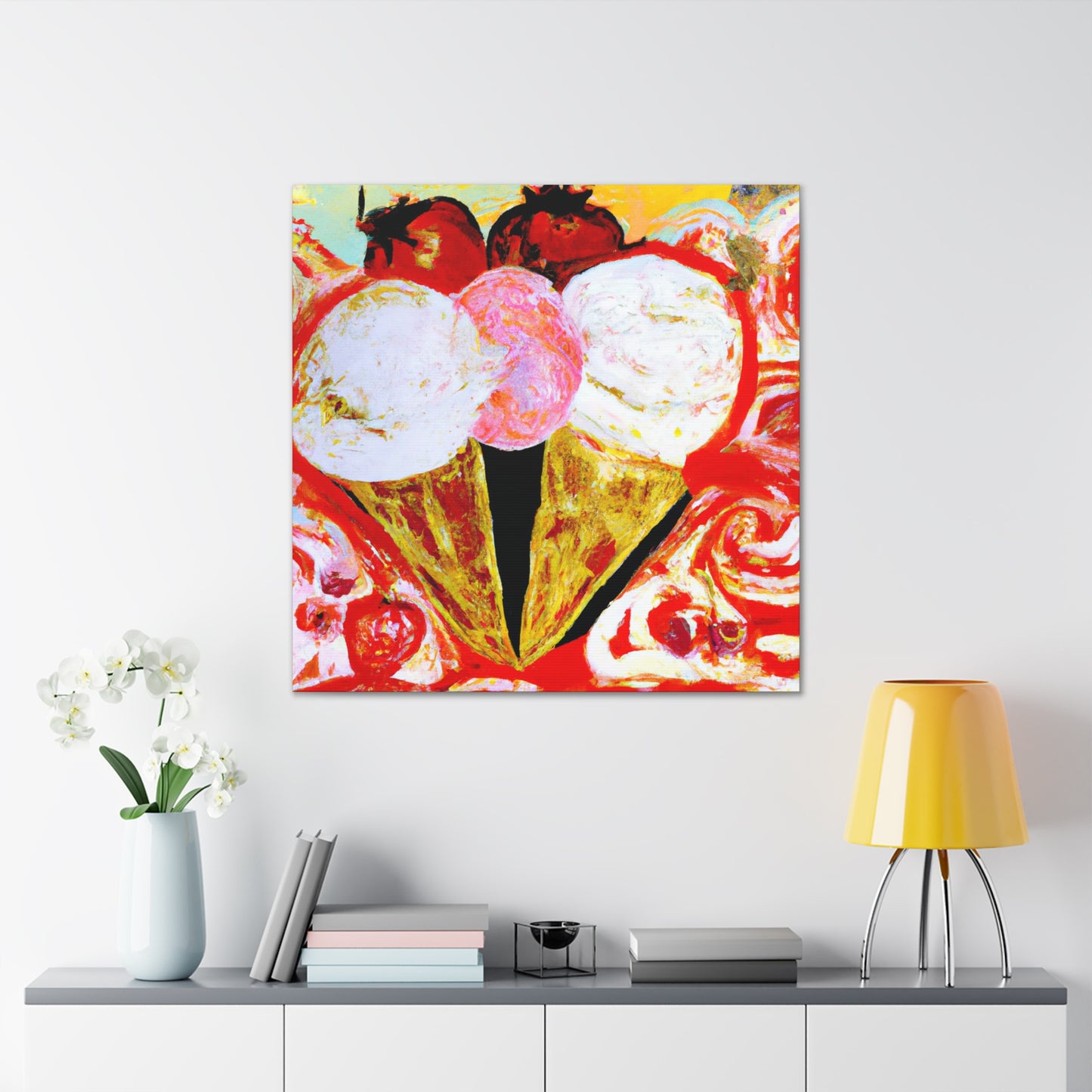 "Cones of Delightful Cream" - Canvas