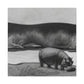 Hippo in the River - Canvas