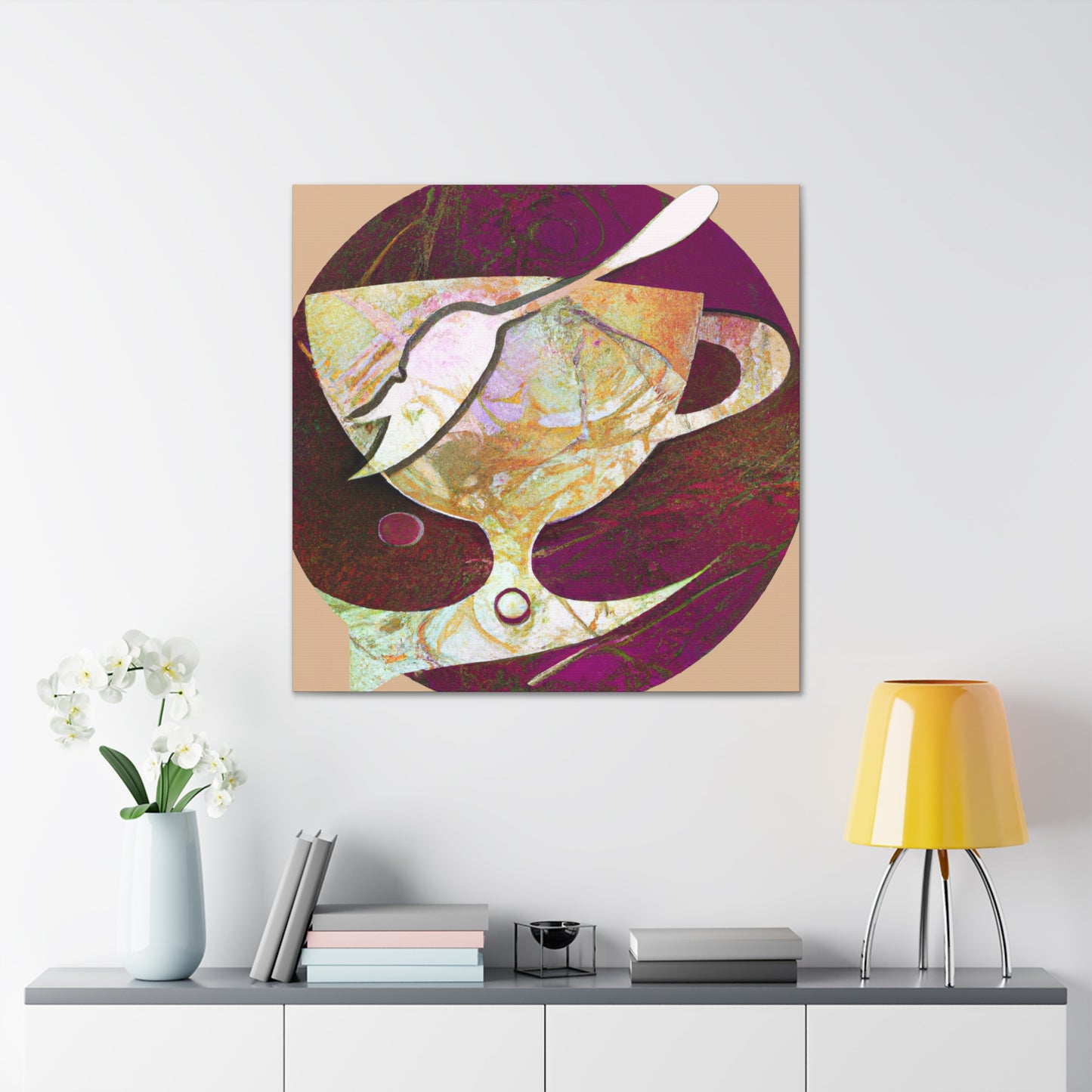 "Coffee Cup Symphony" - Canvas