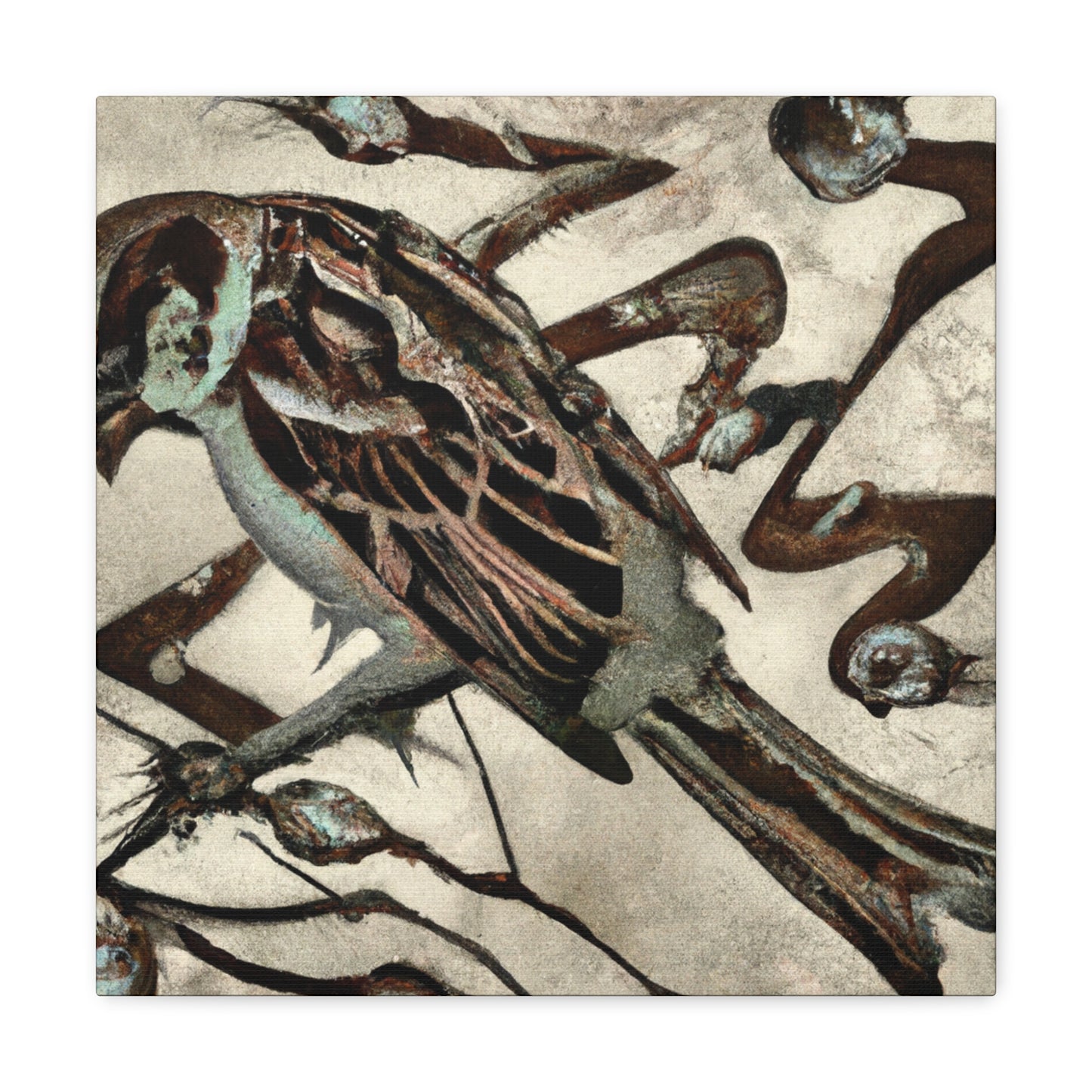 Singing Song Sparrow - Canvas