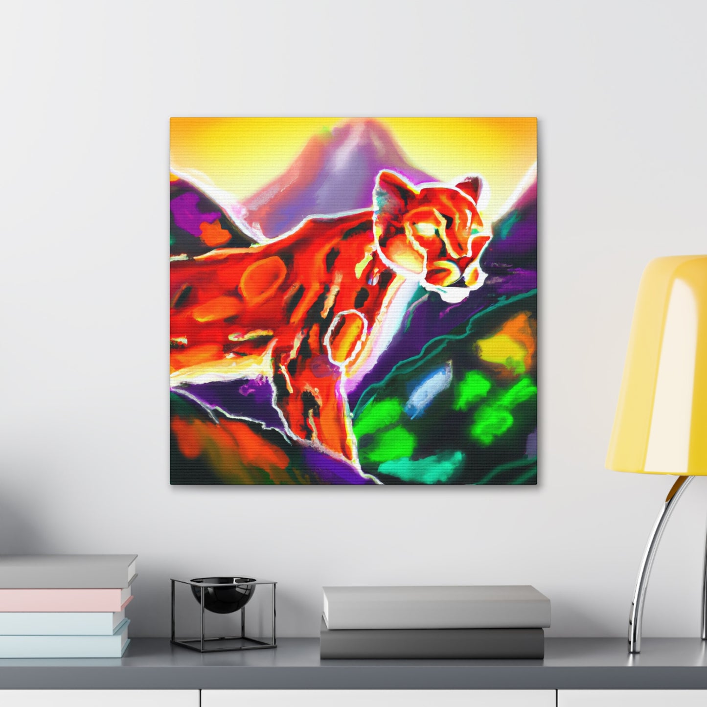 Puma in Moonlight Glow - Canvas