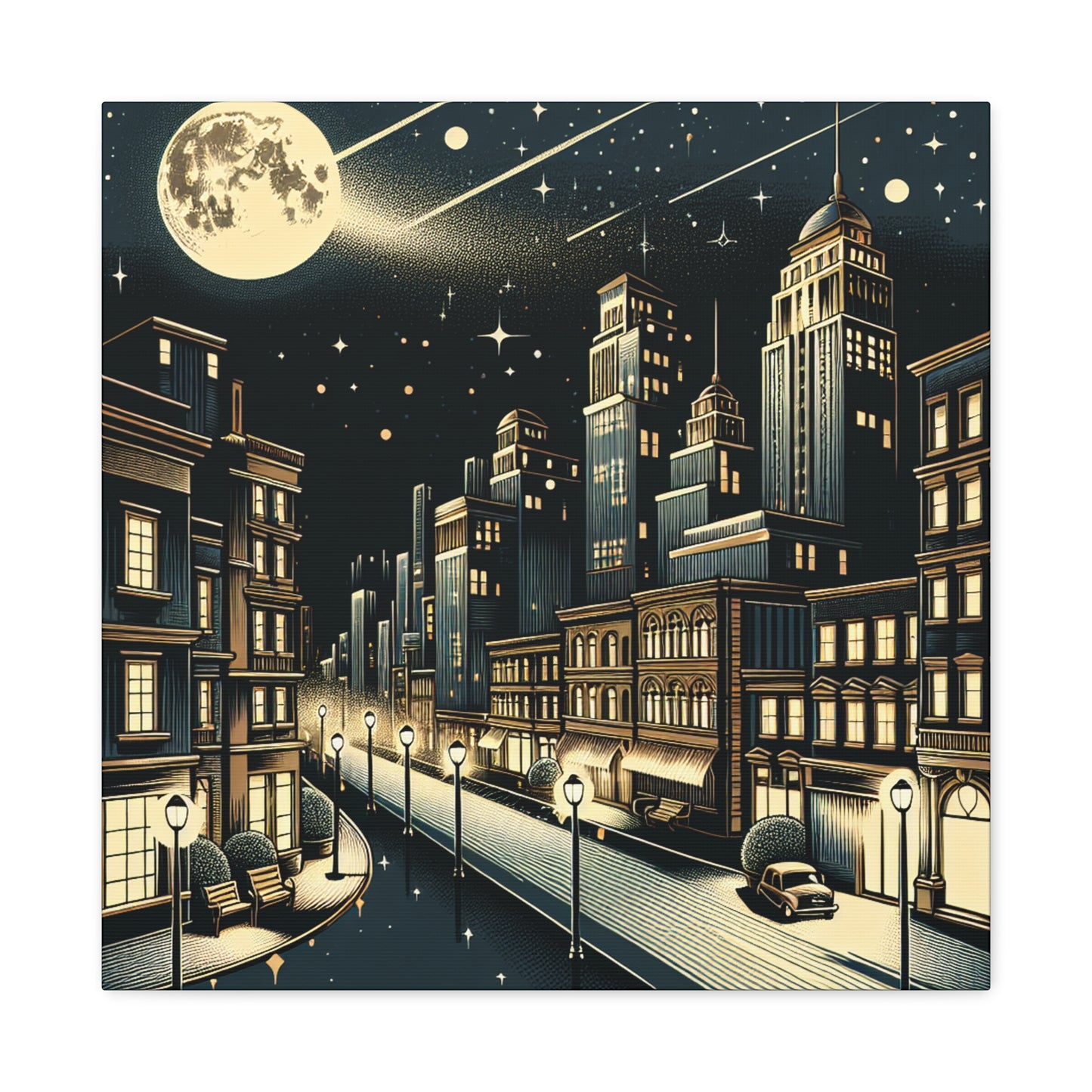 Midnight Metropolis Marvel - Canvas