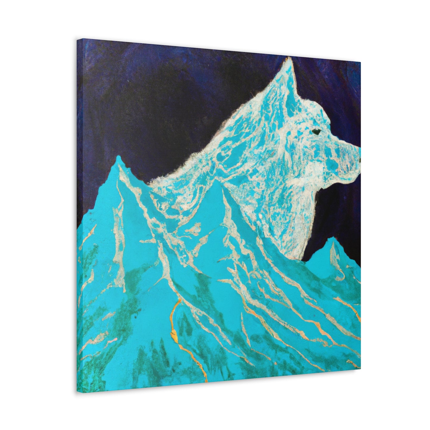 Wolf in Moonlight Glow - Canvas