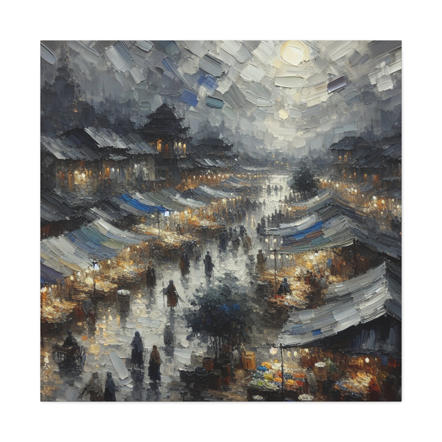 Moonlit Bazaar Serenade - Canvas