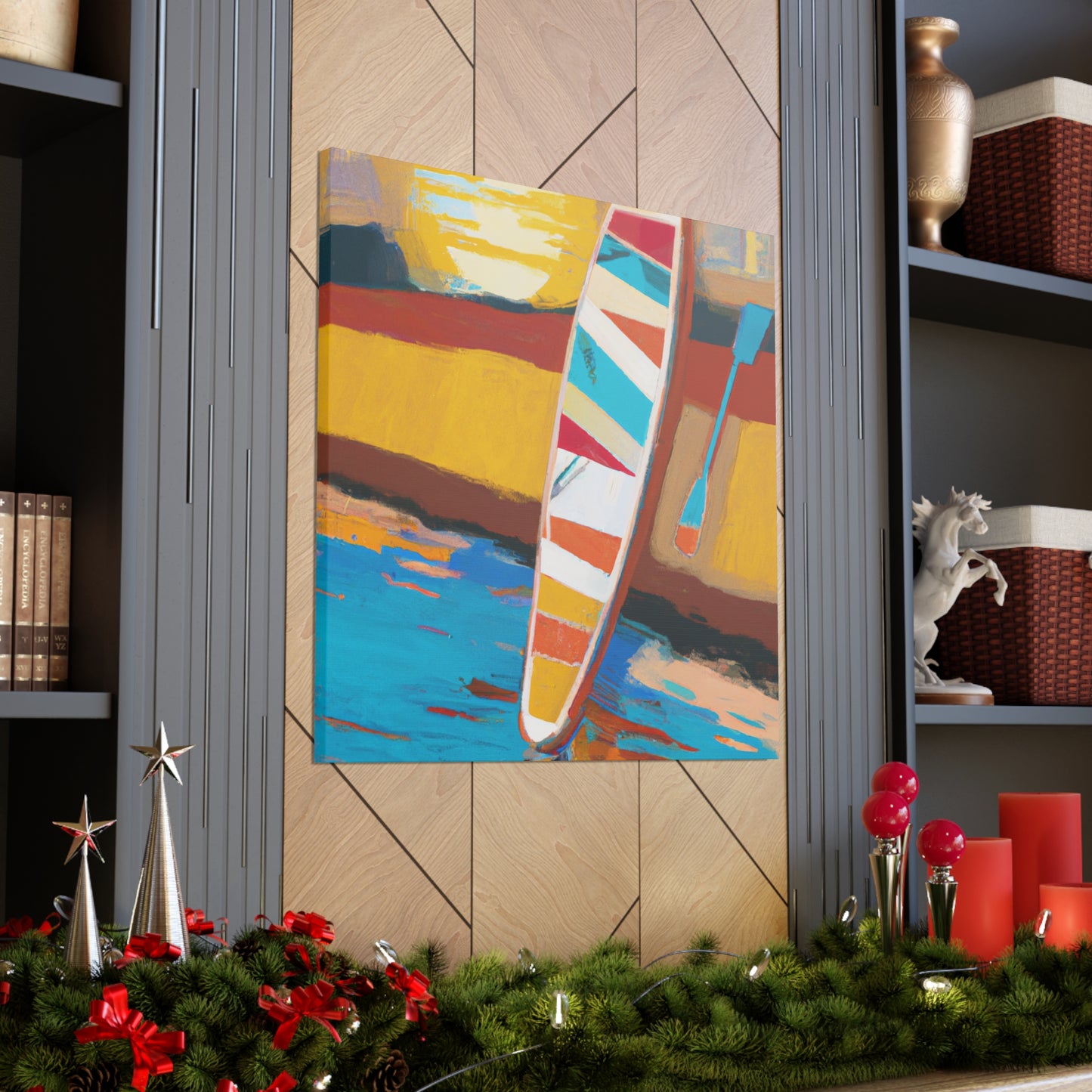 "Paddle Boarding Deco Style" - Canvas