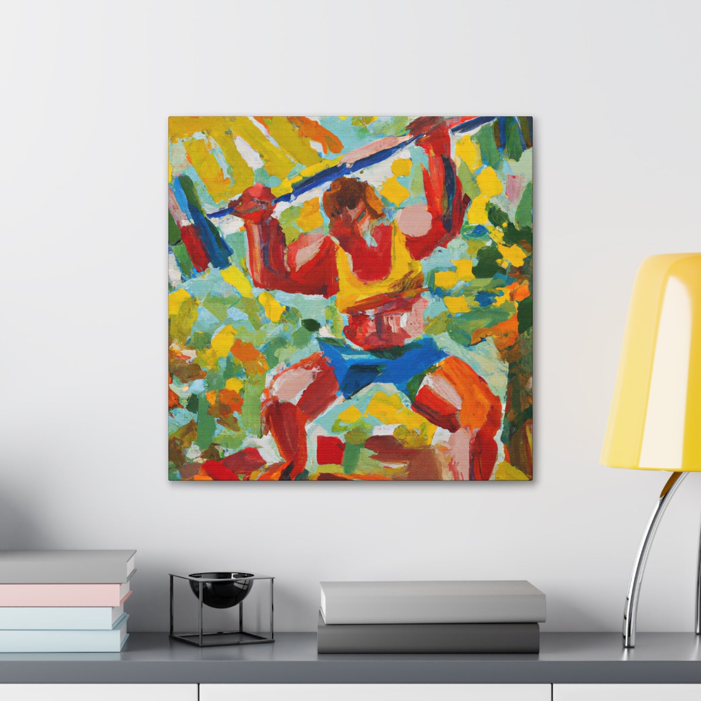 Muscular Man Lifting - Canvas