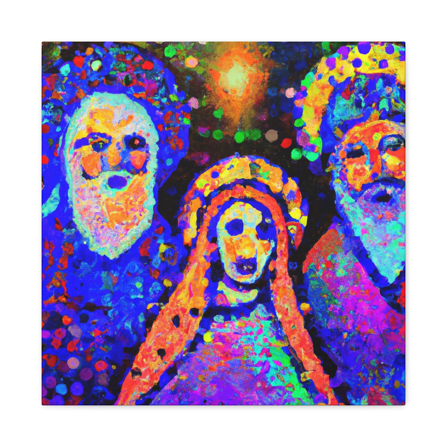 Three Wisemen Pointillism - Canvas