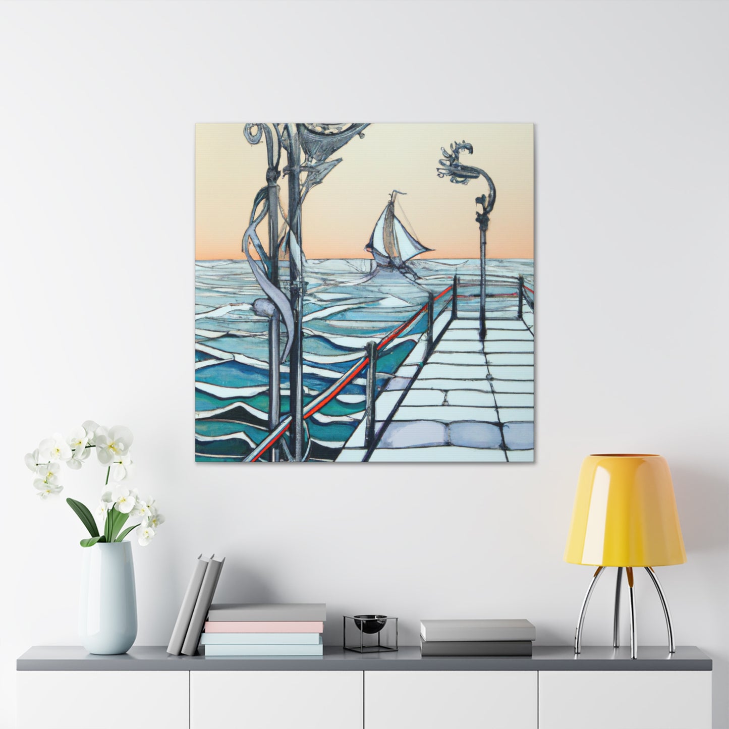 "Pier at Dusk Splendor" - Canvas