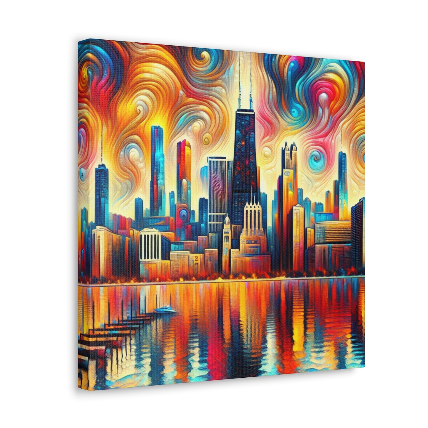 "Concrete Dreamscape: Chicagoland" - Canvas