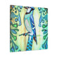 "Blue Jay's Captivating Flight" - Canvas