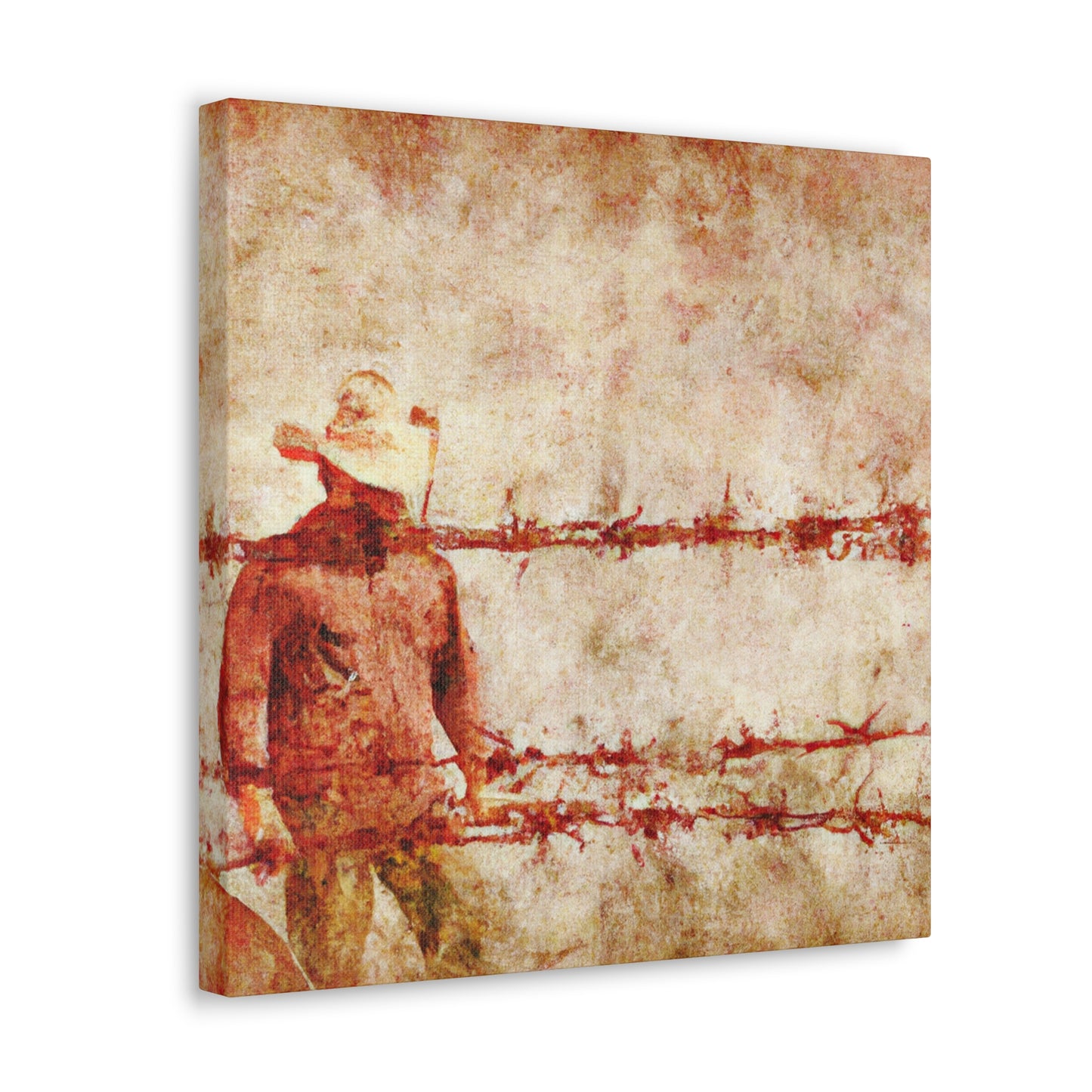 "Barbed Wire Stillness". - Canvas