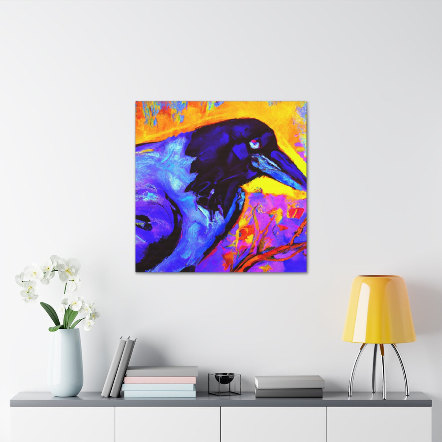 "Crow in Technicolor Dream" - Canvas