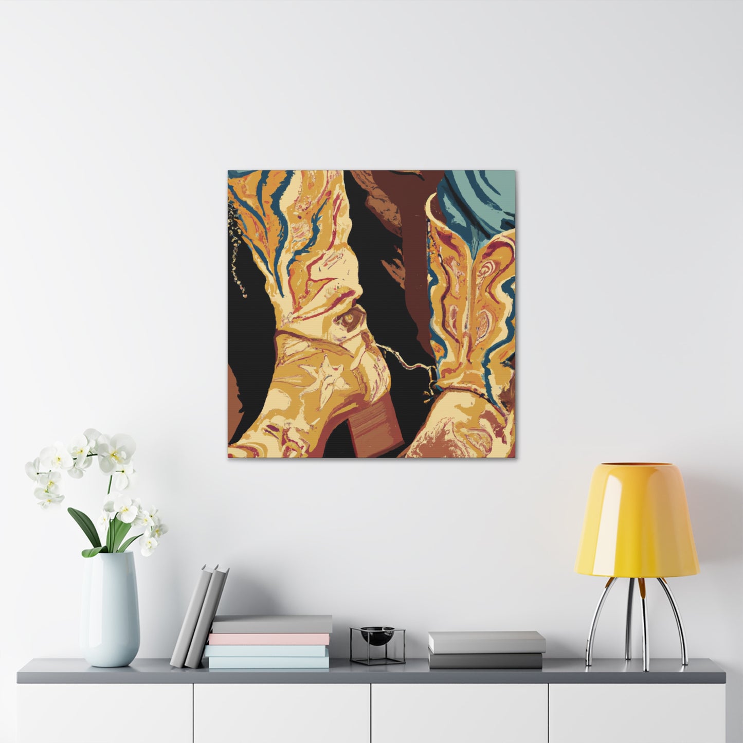 "Boots in Luxury Gilt" - Canvas