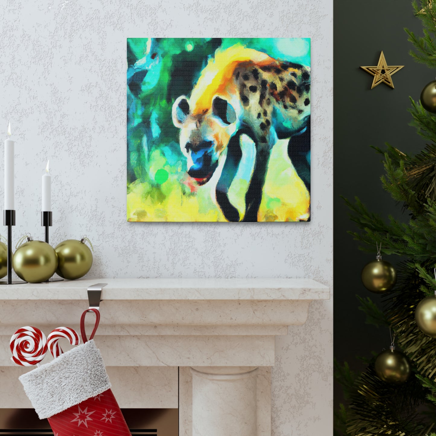 A Hyena's Illuminated Smile - Canvas