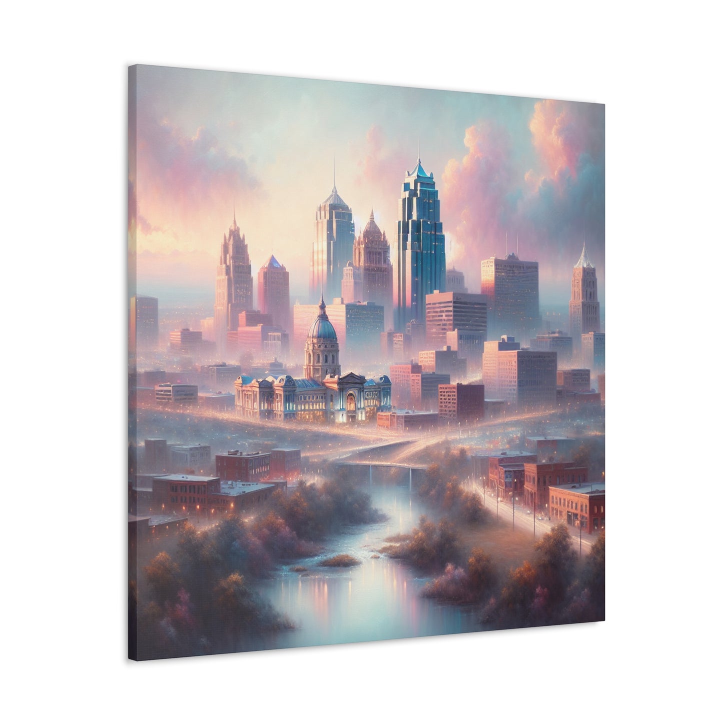 "Cityscape Kaleidoscope Dreams" - Canvas