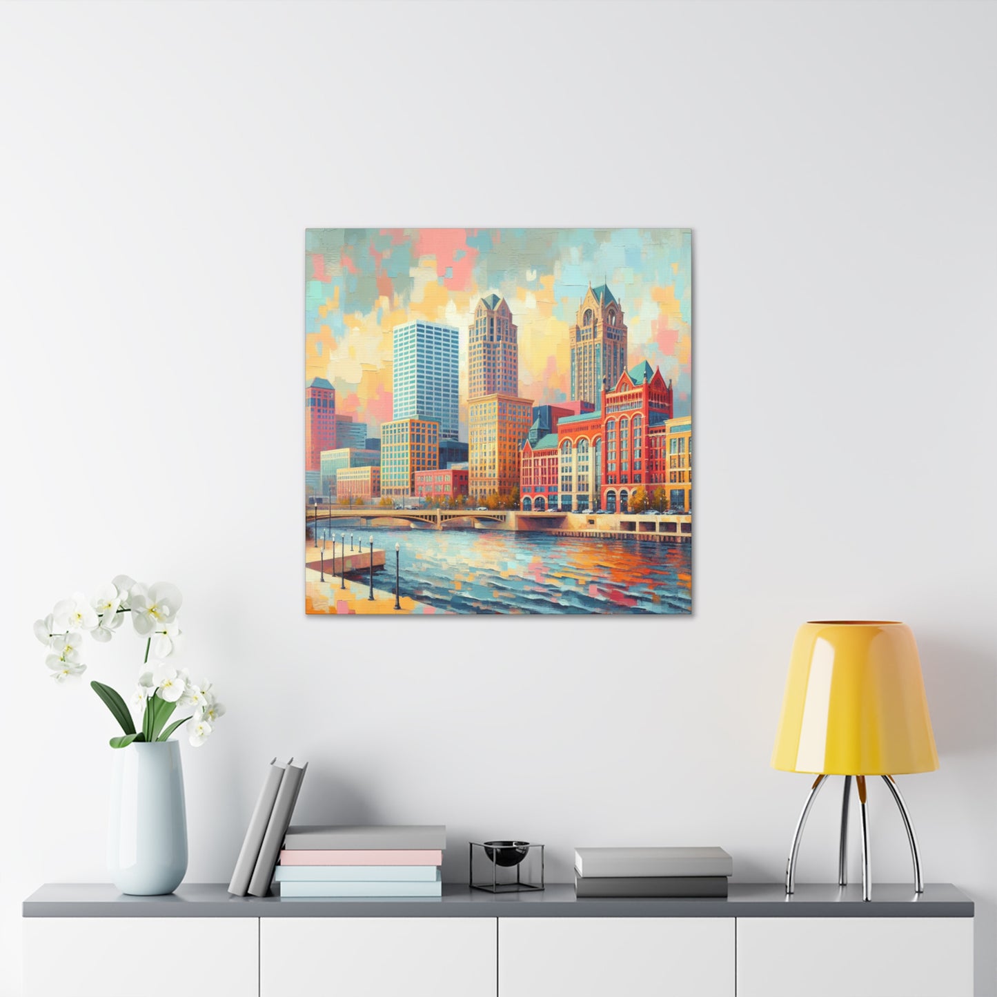 Urban Symphony: Industrial Flourish - Canvas