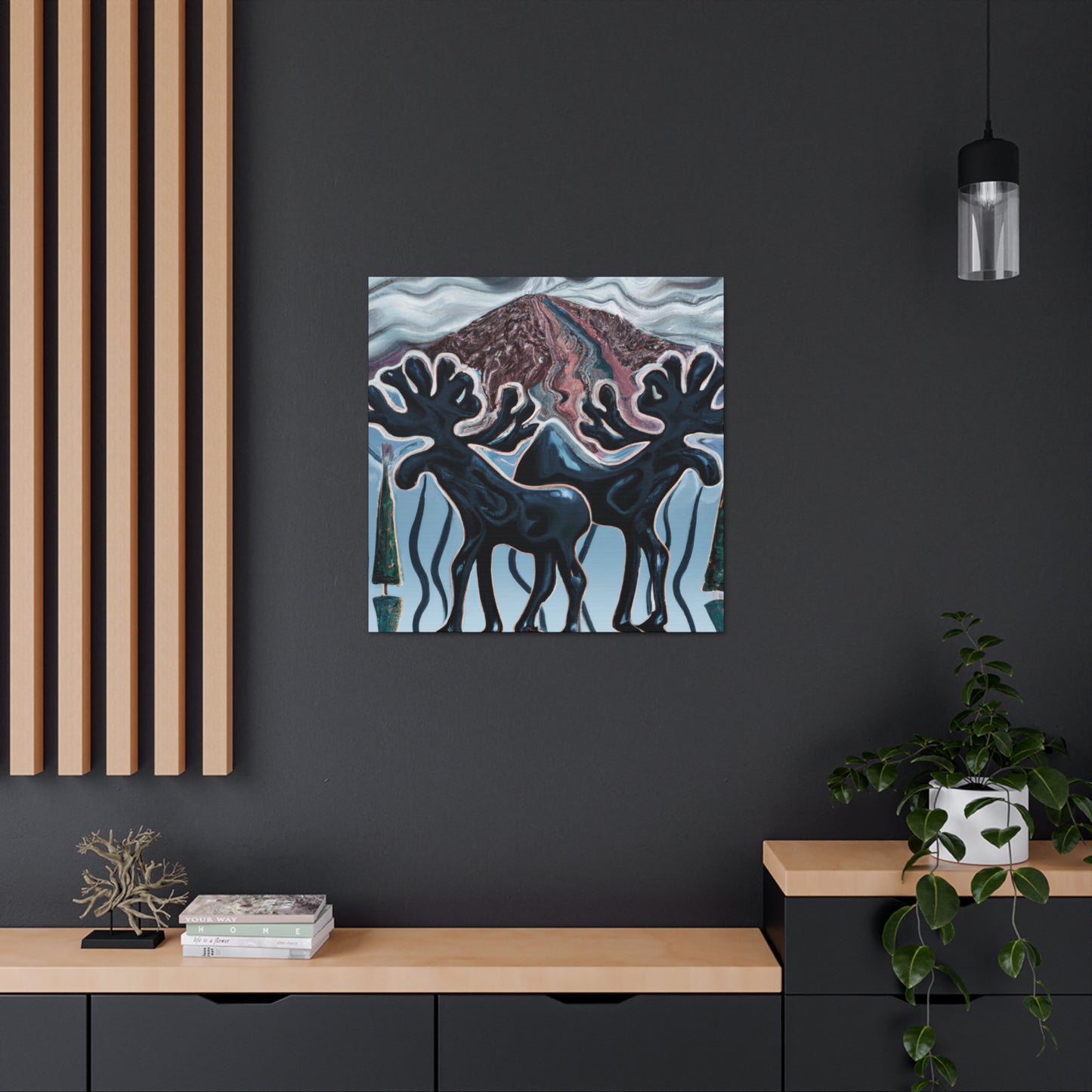 Moose in Mystic Moonlight - Canvas