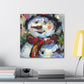 Snowman in Wintertime - Canvas